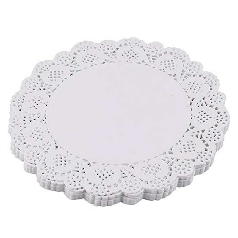 300pcs Cute Round Lace Paper Doilies Craft Cake Placemat, 24cm