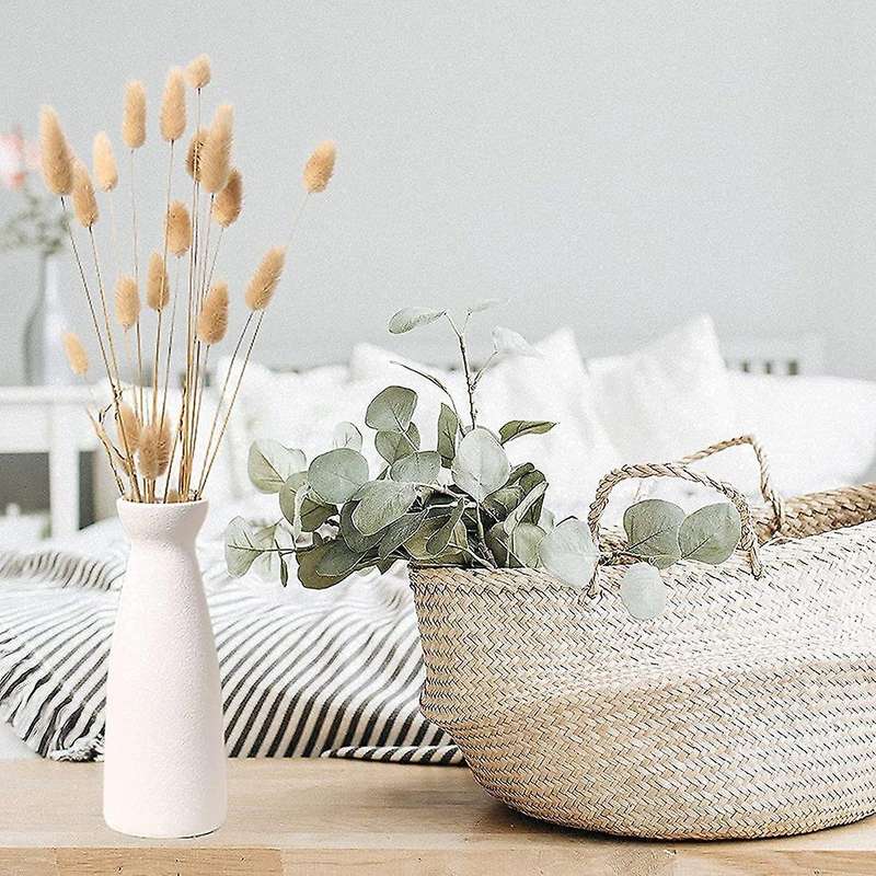 White Ceramic Vase, for Decorative Dried Flowers for Dining Table