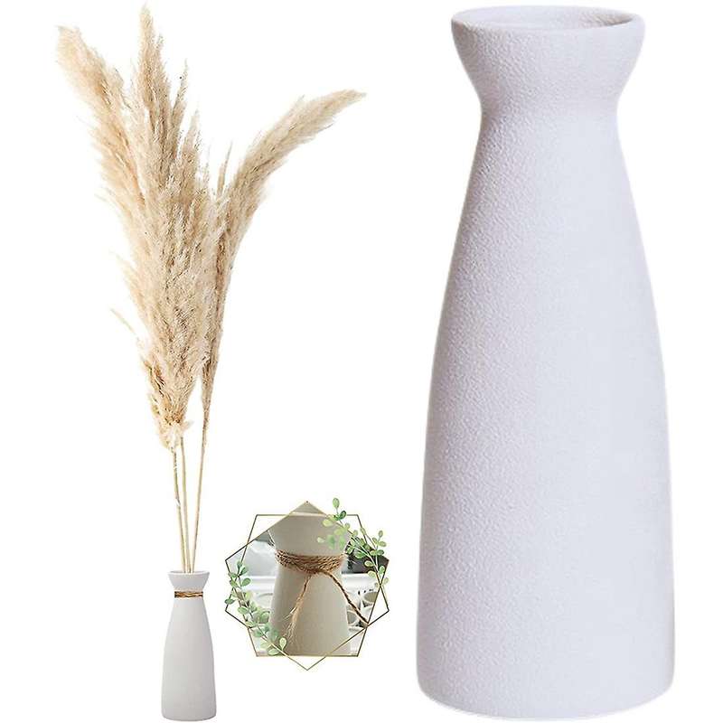 White Ceramic Vase, for Decorative Dried Flowers for Dining Table