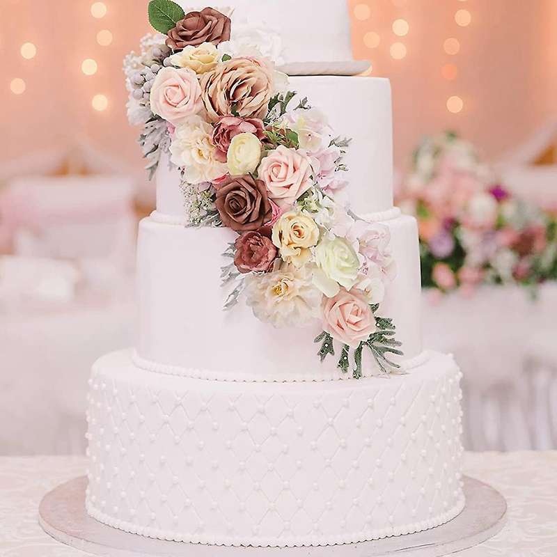 Artificial Wedding Flowers Box Set Fake Dusty Rose Flowers Combo