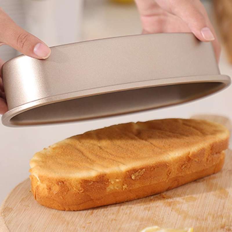 4pcs Oval Shape Non-stick Baking Tray Cake Moulds Bread Loaf(gold)