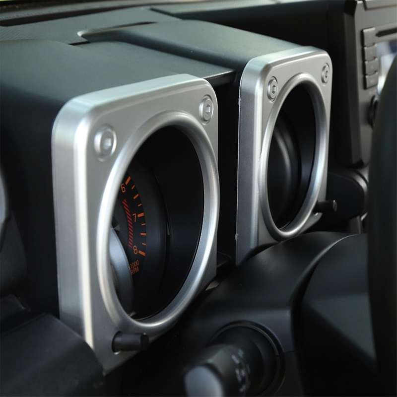 Car Dashboard Frame Cover Stickes Abs for Suzuki Jimny Silver 2 Pack