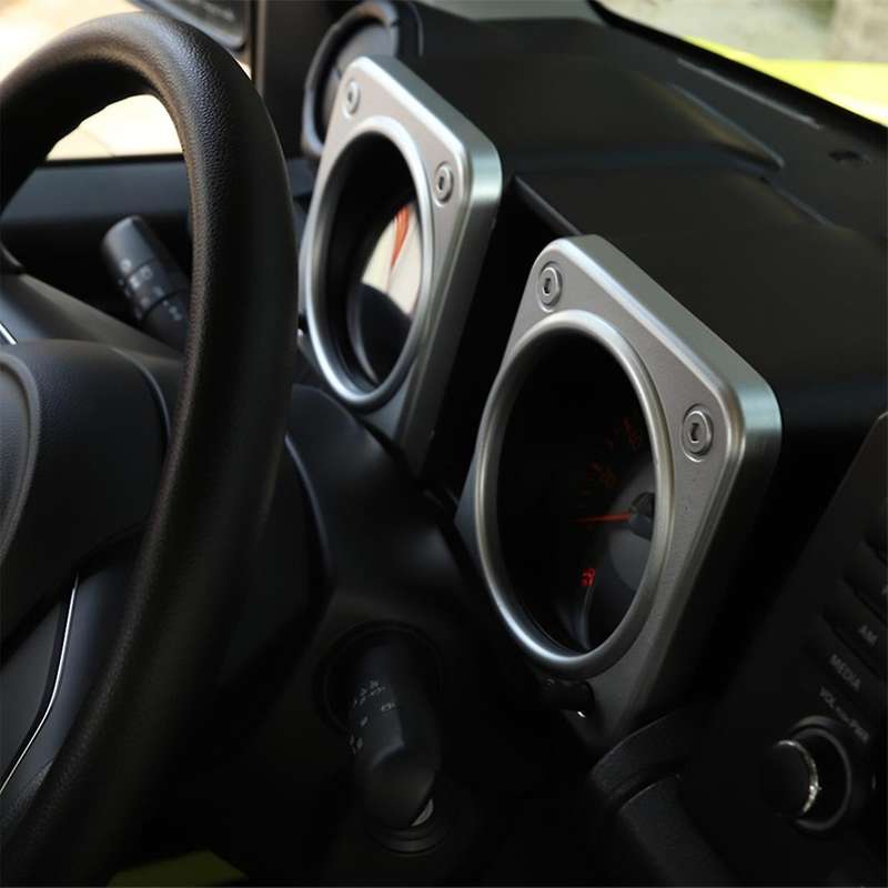 Car Dashboard Frame Cover Stickes Abs for Suzuki Jimny Silver 2 Pack