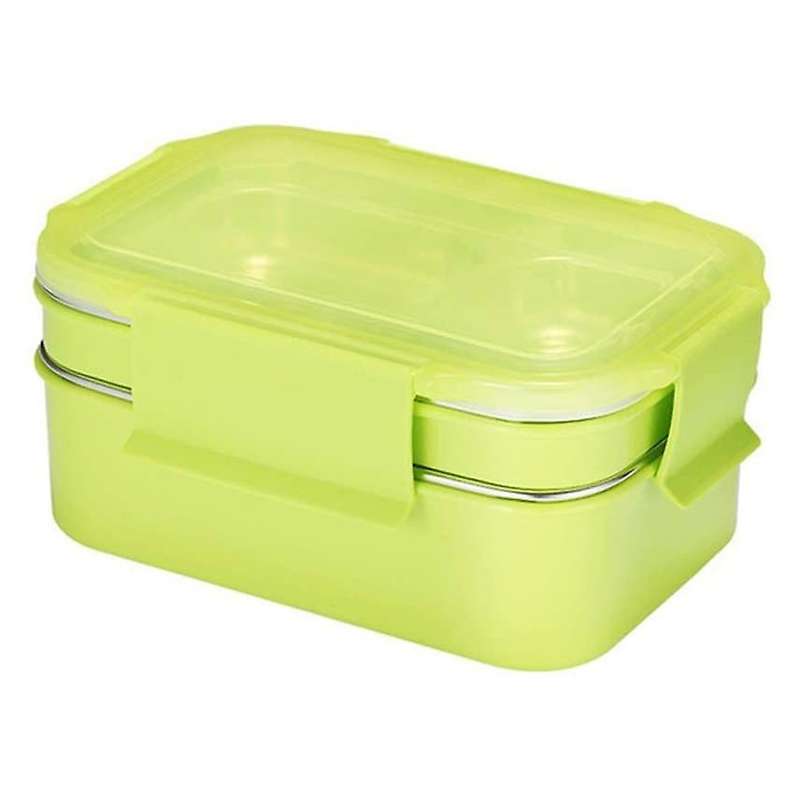 304 Stainless Steel Stackable Compartment Lunch/snack Box Green