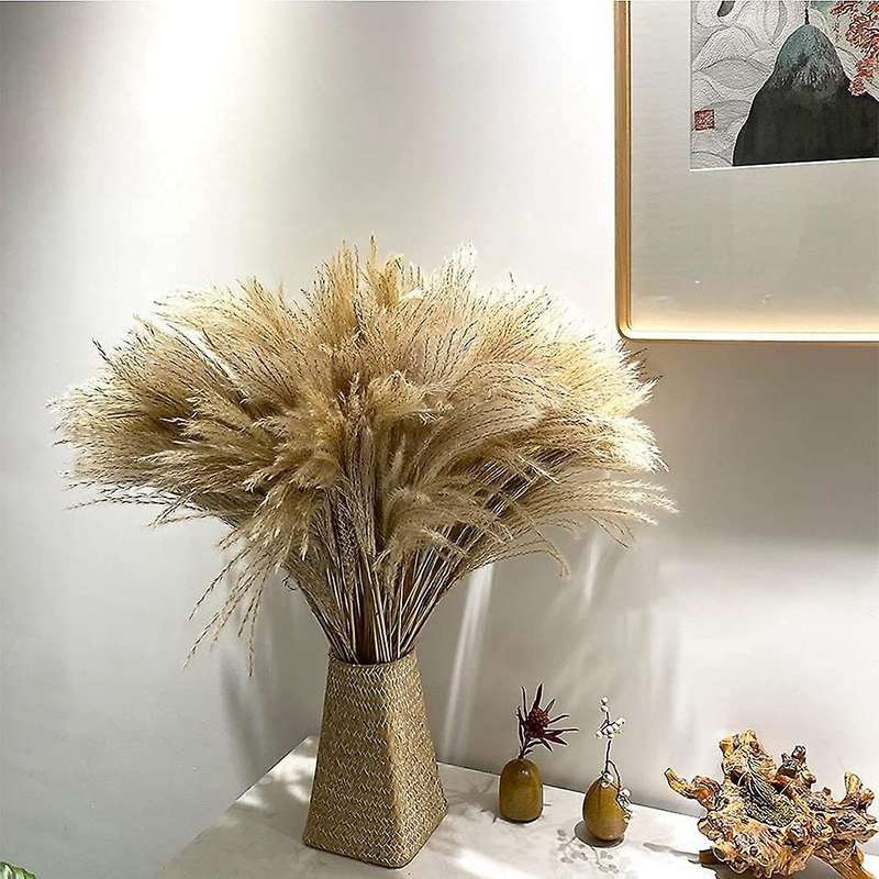 100 Pcs Dried Pampas Grass Decor, 17.7inch for Wedding Bouquets