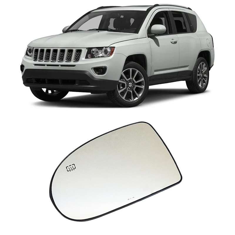 Right Door Wing Side Mirror Glass Heated with Backing Plate for Jeep