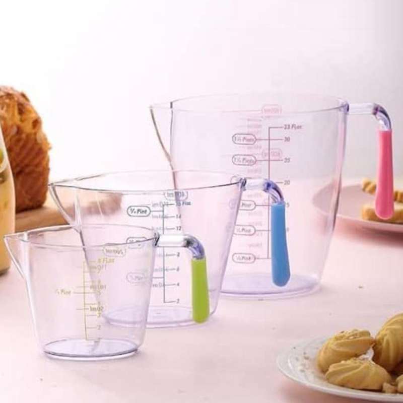 Measuring Cup 3 Piece Set with Scale Transparent Measuring Cup