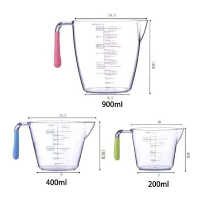Measuring Cup 3 Piece Set with Scale Transparent Measuring Cup