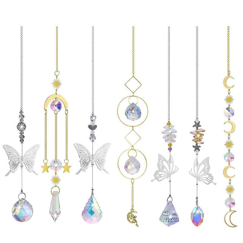 7pcs Sun Catchers Indoor Window, Hanging Crystal Sun Catcher