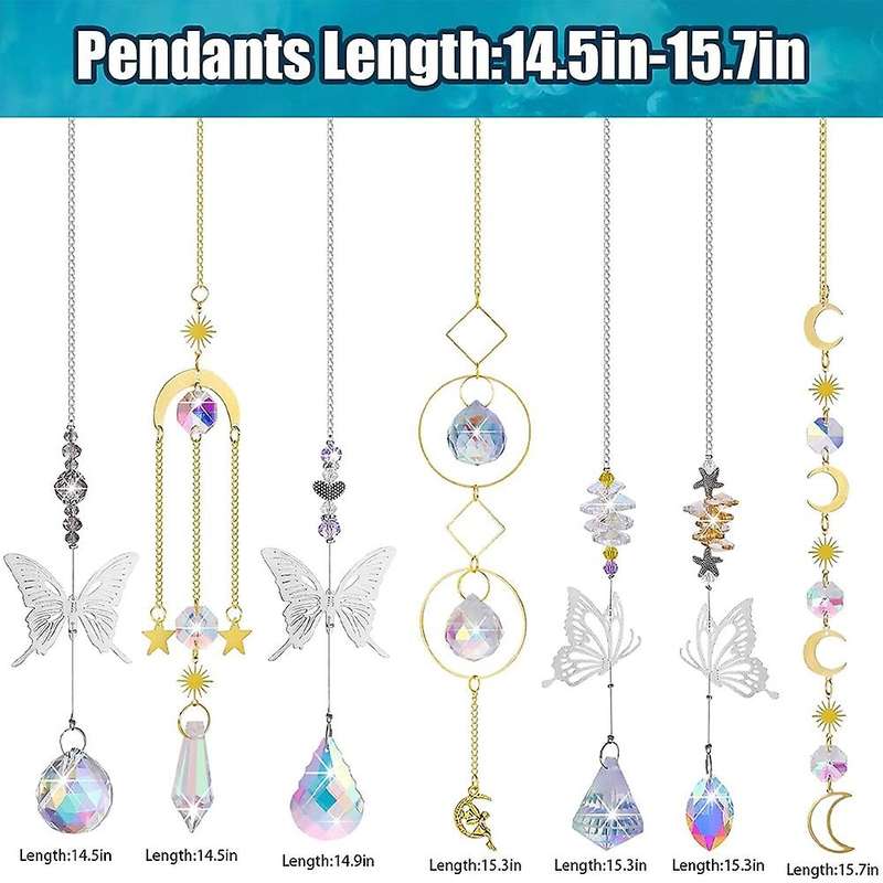 7pcs Sun Catchers Indoor Window, Hanging Crystal Sun Catcher
