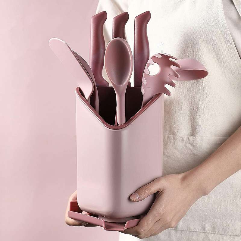 Utensil Holder Cutlery Organizer with Removable Divider(gray)