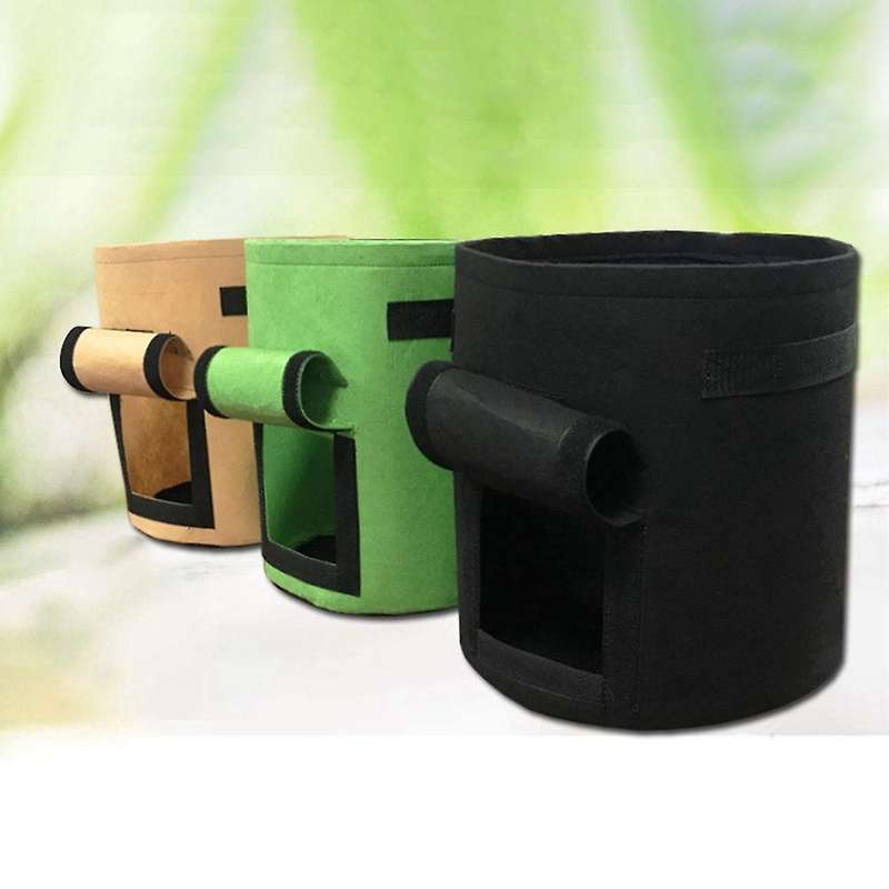 4 Pcs Plant Grow Bags 4 Gallon Nonwoven Fabric Growing Bags(green)