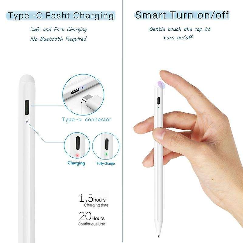 For Apple Pencil 2 Contact Active Pencil No Delay Drawing Pen (white)