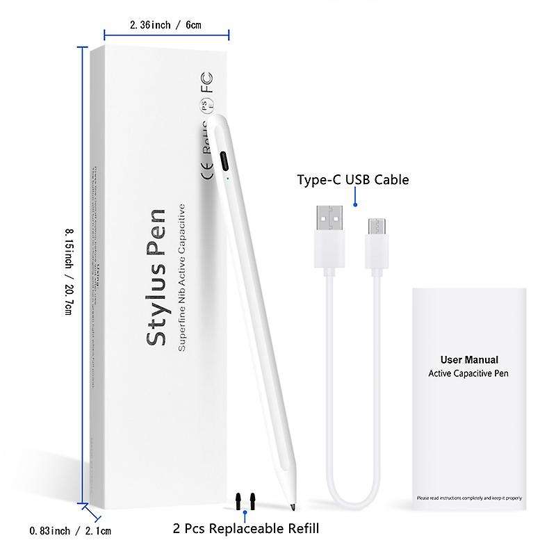 For Apple Pencil 2 Contact Active Pencil No Delay Drawing Pen (white)