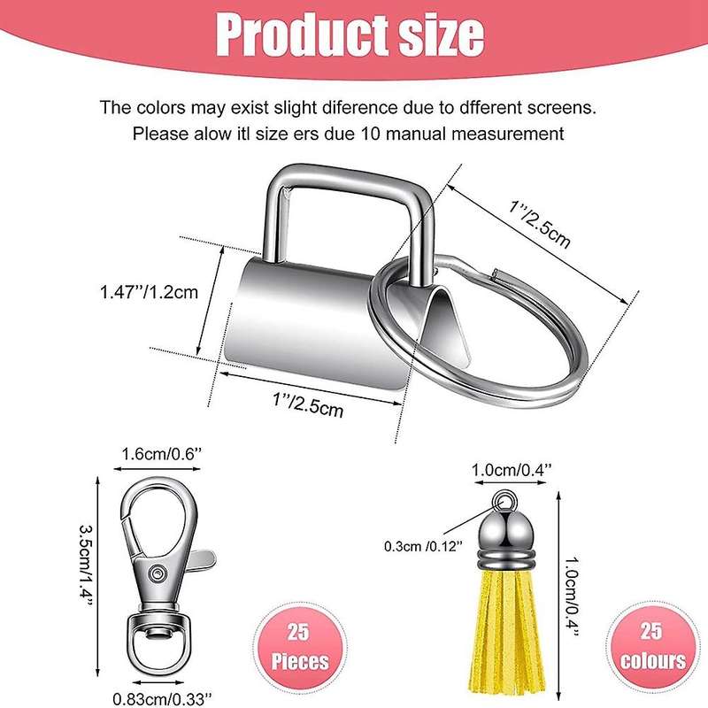 Key Fob Hardware Set,lanyard Wristlet Keychain Hardware with Keyring