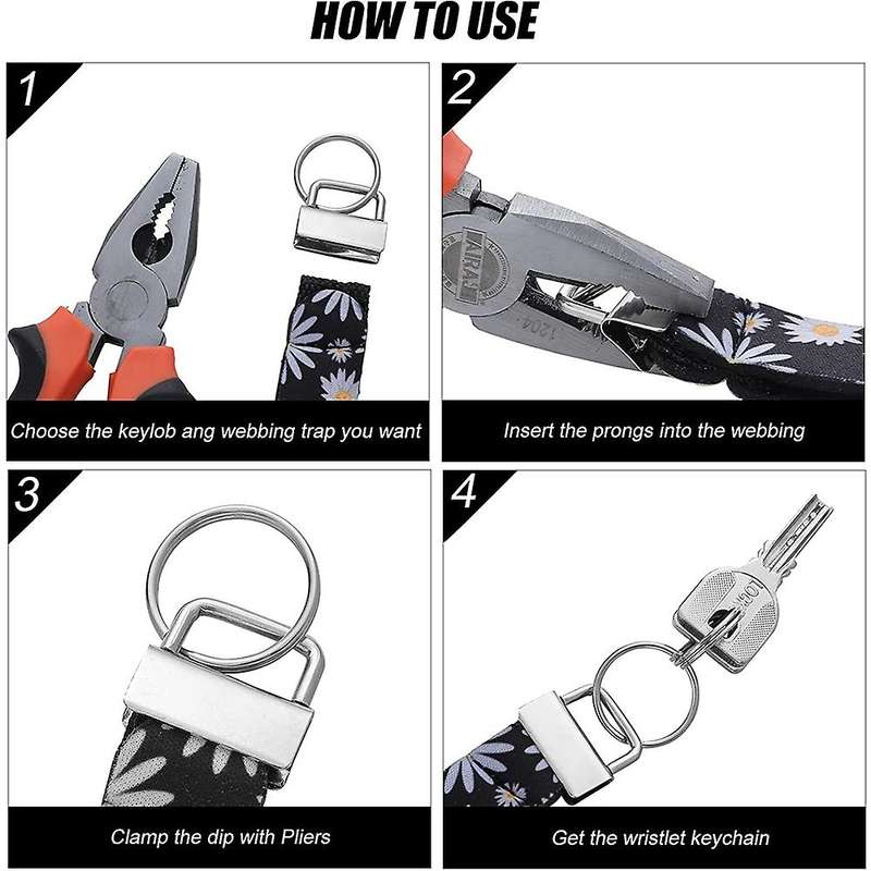 Key Fob Hardware Set,lanyard Wristlet Keychain Hardware with Keyring