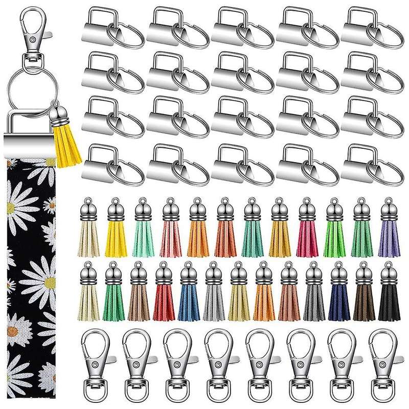 Key Fob Hardware Set,lanyard Wristlet Keychain Hardware with Keyring