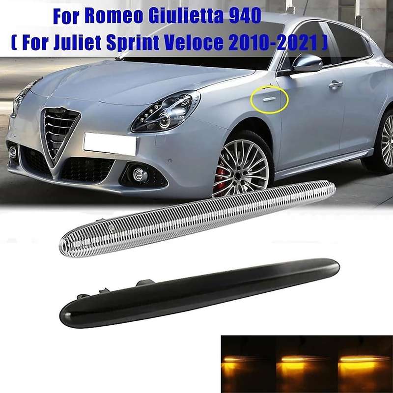Led Dynamic Fender Side Marker Turn Signal Light Black