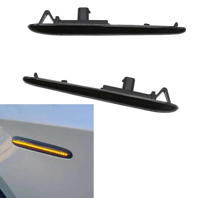 Led Dynamic Fender Side Marker Turn Signal Light Black
