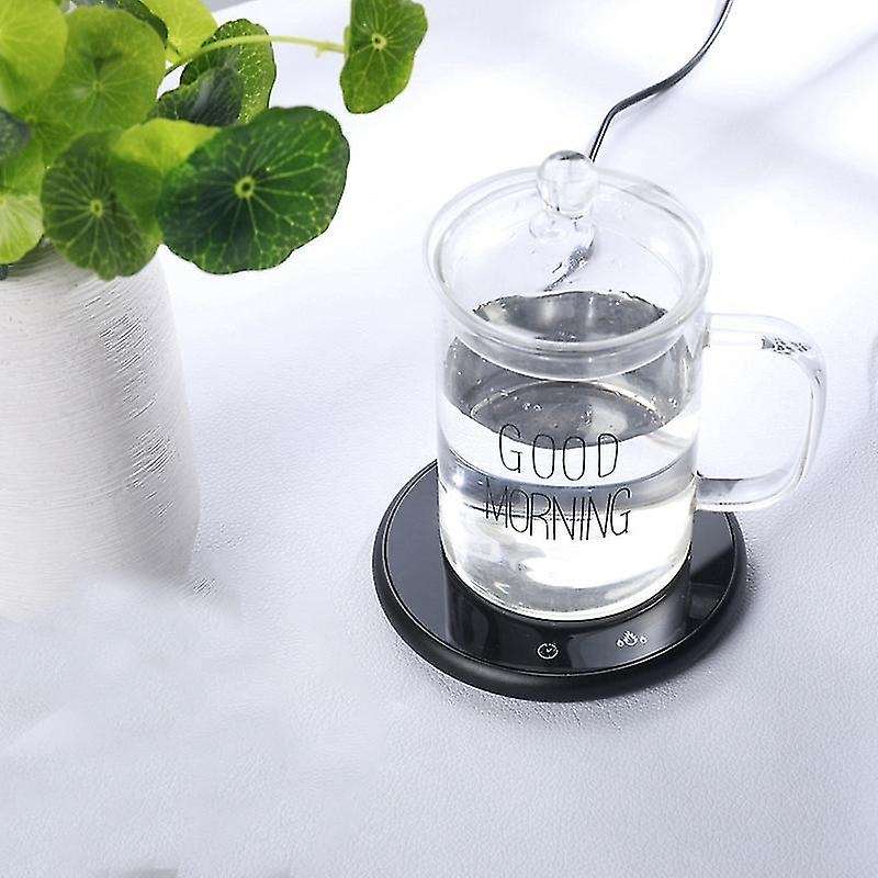 Mini Smart Thermostatic Heating Coaster with Timing, Warmer,black