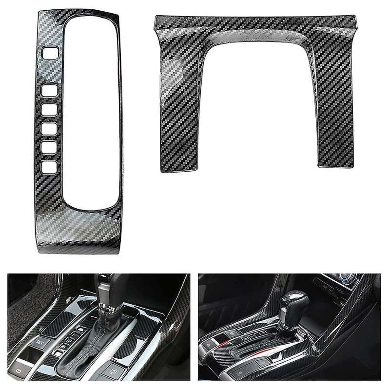 2pcs Panel Trim, Carbon Fiber Shift Box Decoration, Left Hand Drive