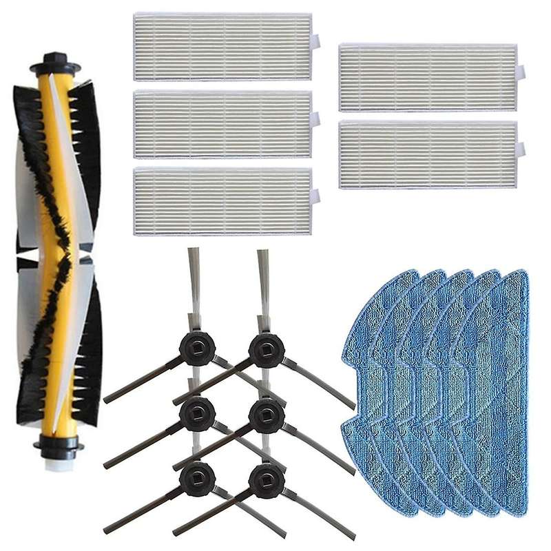 1 Set Main Brush Side Brush Filter Mop Cloth Kit for Redmon Rv-r500