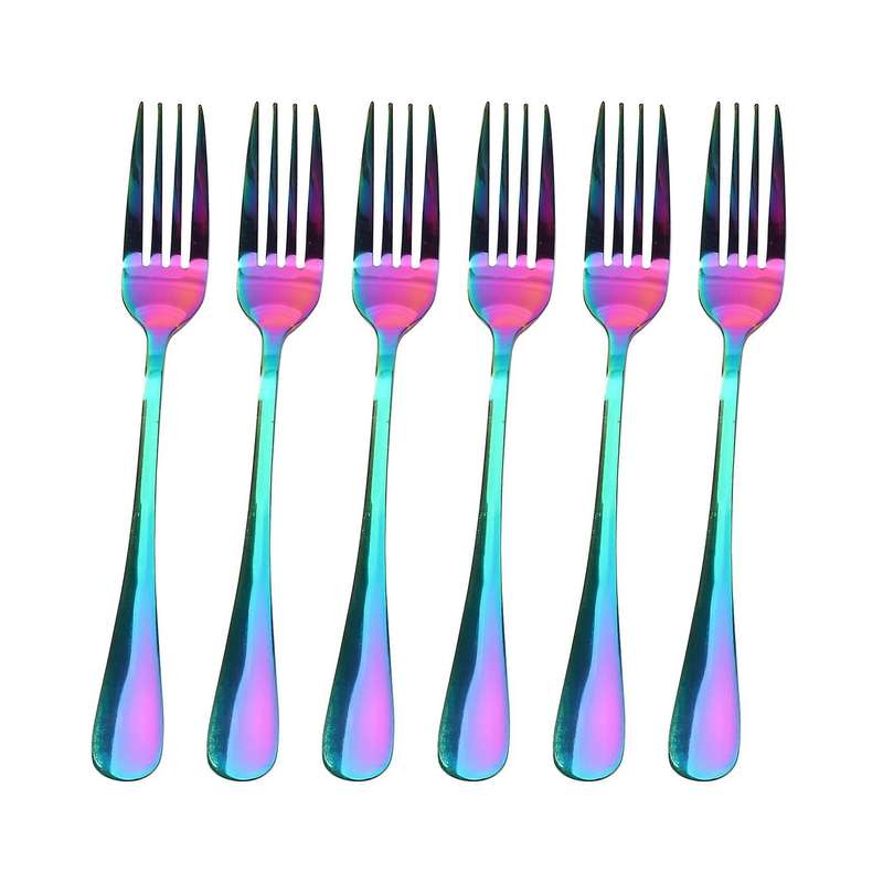 Stainless Steel Table Forks, 12pcs Rainbow Color Fork(20cm/7.87 Inch)