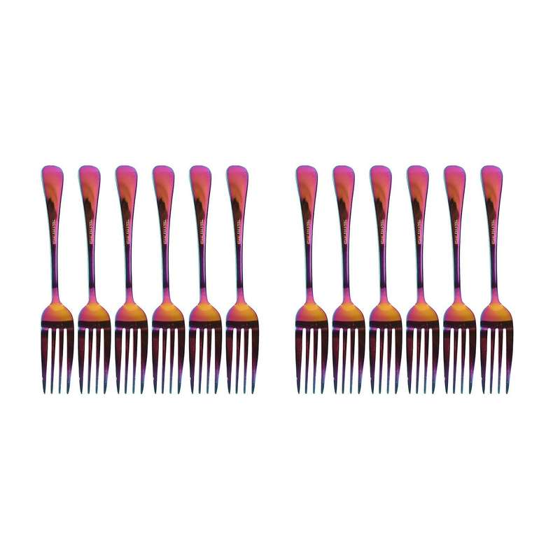 Stainless Steel Table Forks, 12pcs Rainbow Color Fork(20cm/7.87 Inch)