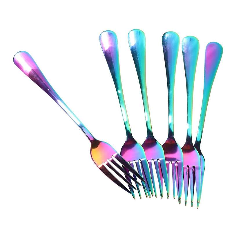 Stainless Steel Table Forks, 12pcs Rainbow Color Fork(20cm/7.87 Inch)