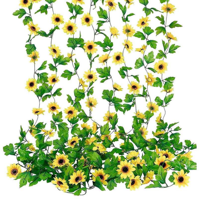 8pcs Artificial Sunflower Garlands Faux Silk Sunflower Vines
