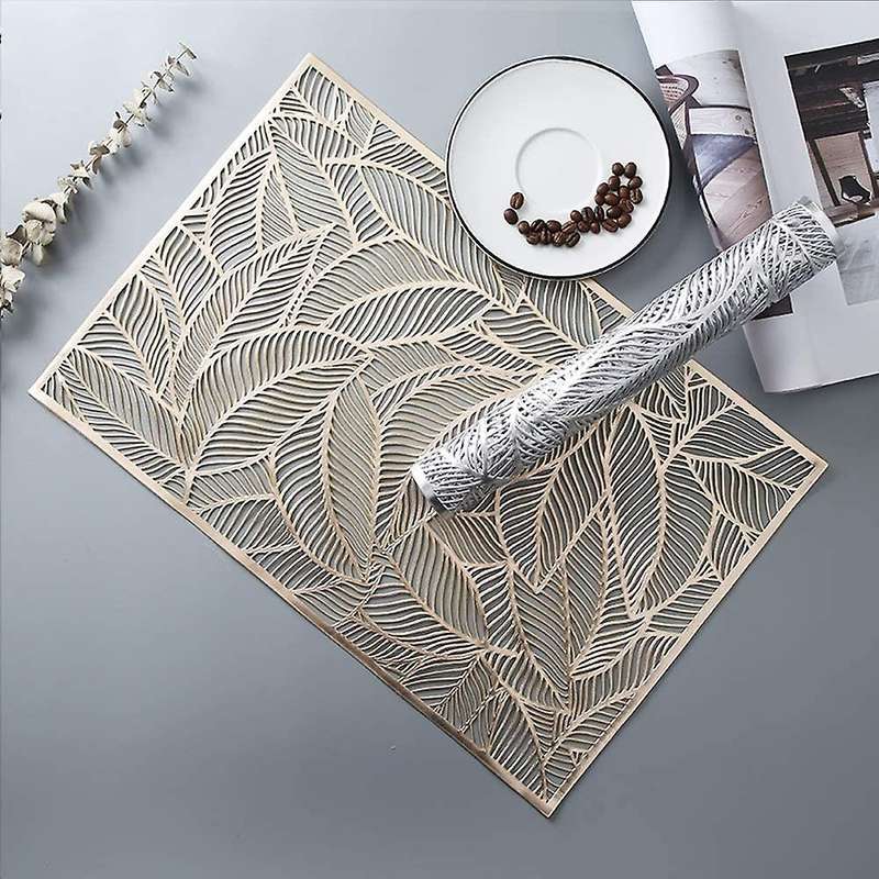 Hollow Placemats Table Mat,for Dining Table Wedding Restaurant Gold
