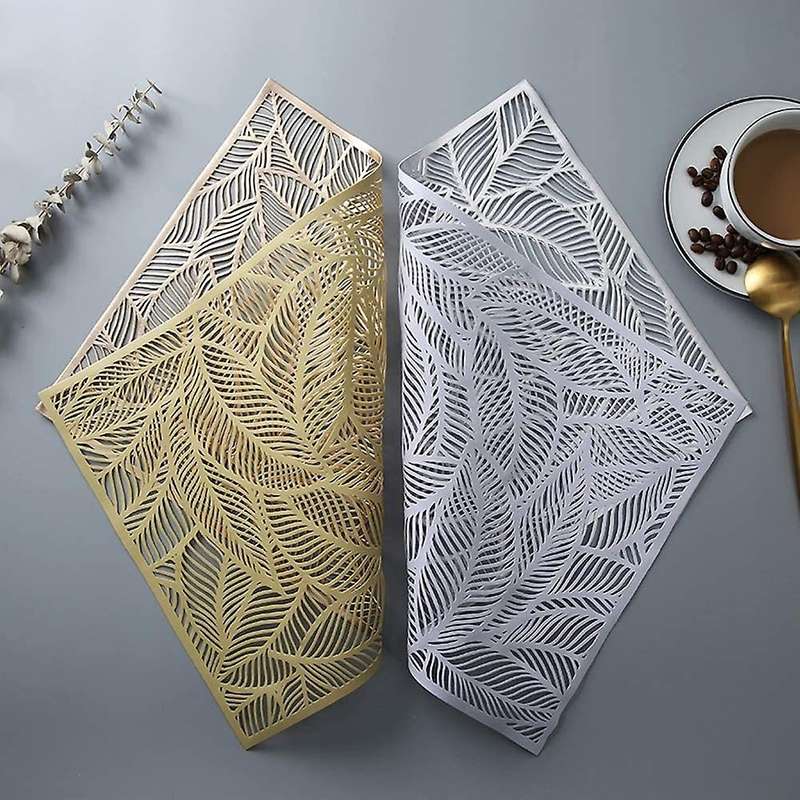 Hollow Placemats Table Mat,for Dining Table Wedding Restaurant Gold