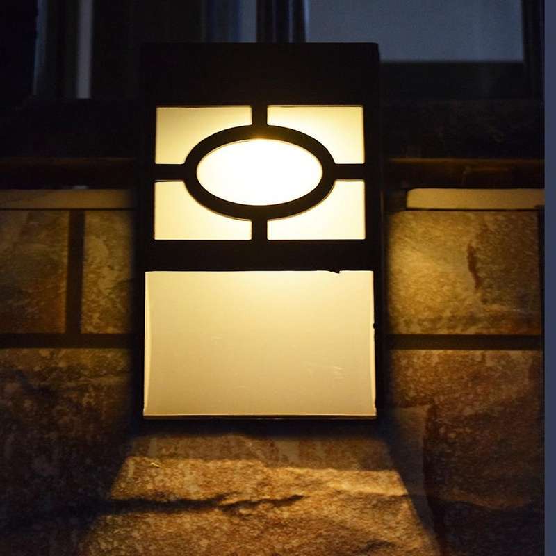 4 Pcs Led Garden Wall Mount Light Solar Lights Outdoor Waterproof A