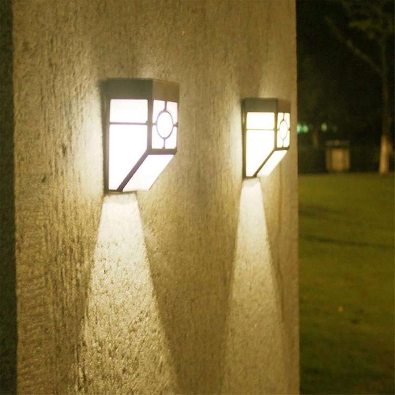 4 Pcs Led Garden Wall Mount Light Solar Lights Outdoor Waterproof A