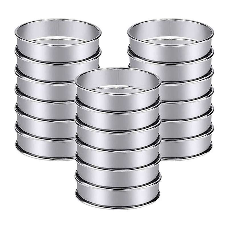 18 Pieces English Muffin Rings Crumpet Rings Double Rolled Tart Molds