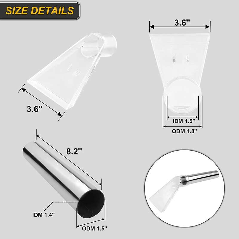 Extractor Hand Wand with Clear Head, Car Detailing Vacuum Wand