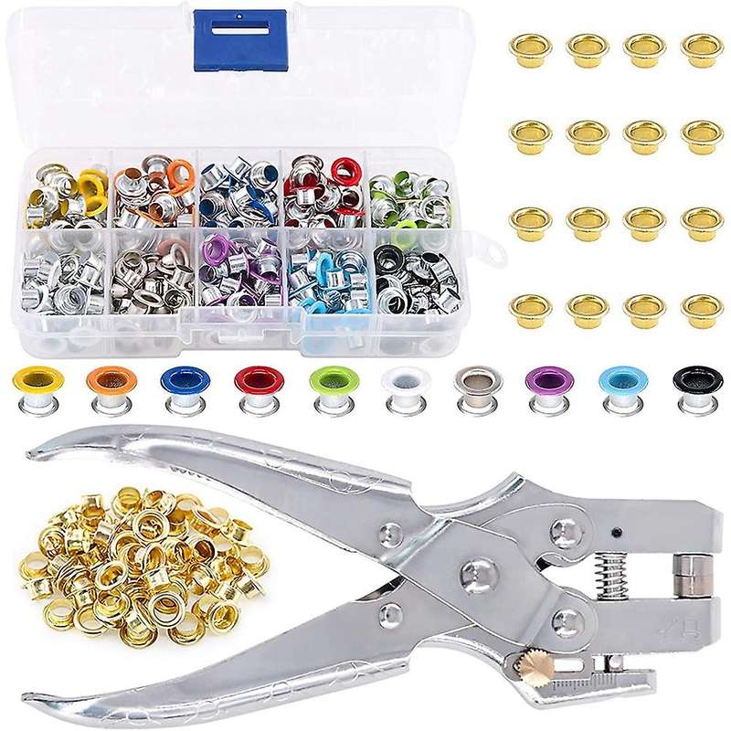 400pcs 3/16 Inch Metal Grommets Kit,1pcs Eyelet Hole Punch Pliers
