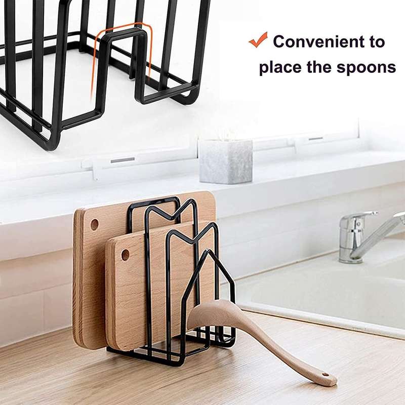Cutting Board Holder Organizer Pot Pan Lid Rack Chopping Board-black