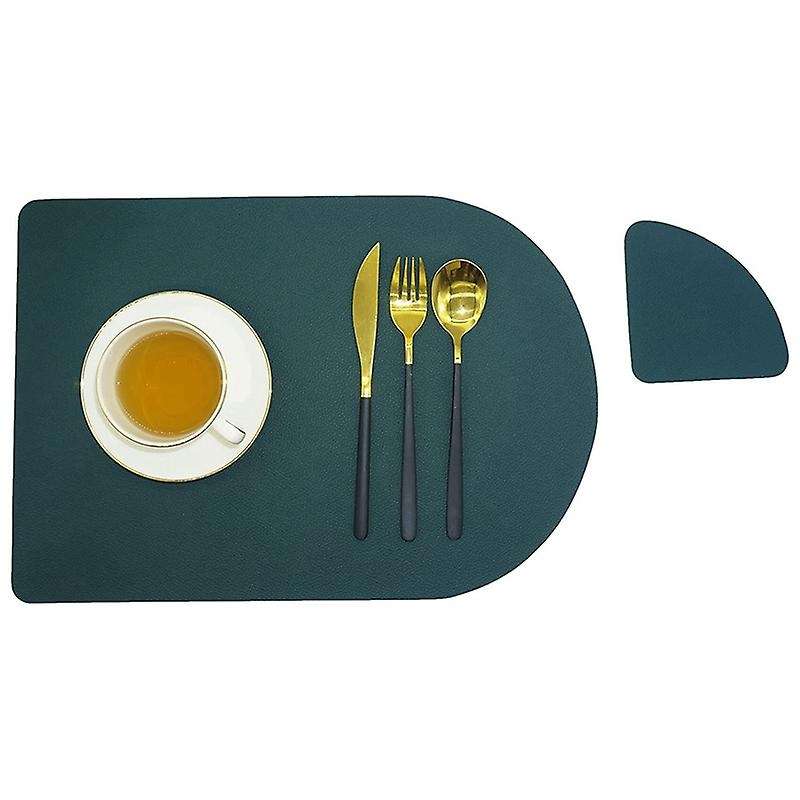 Faux Leather Placemats Set Of 4, Pu Leather Placemats and Coasters