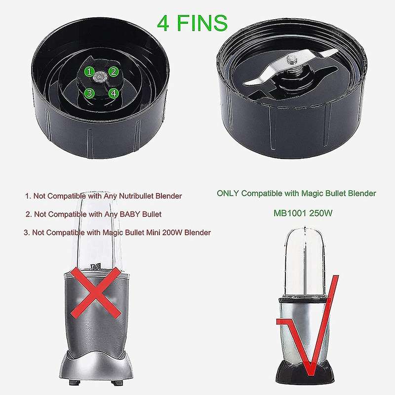 2 Pack 12/16 Oz Cups & Blades for Magic Blender 250w Mb1001