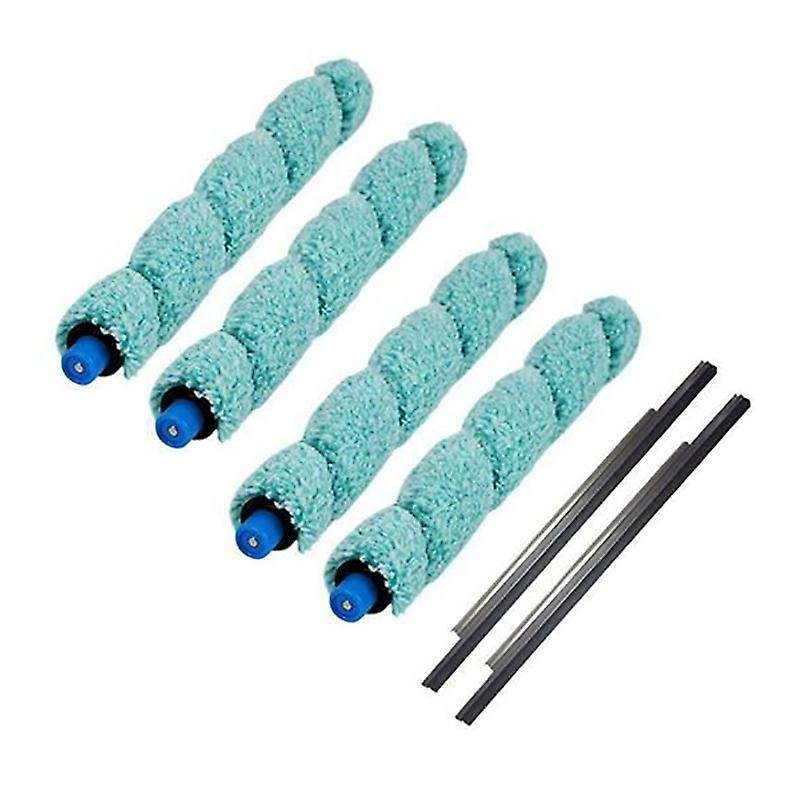 6pcs Main Brush & Scraper for Ilife W400 Floor Washing Robot Parts