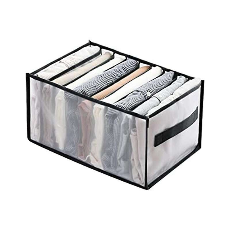Foldable Closet Organizer Drawer for Jeans Underwear Socks 7grids