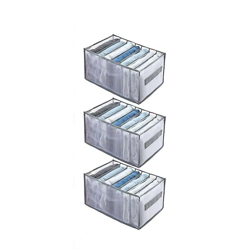 Foldable Closet Organizer Drawer for Jeans Underwear Socks 7grids