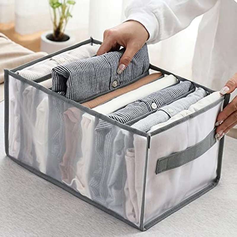 Foldable Closet Organizer Drawer for Jeans Underwear Socks 7grids