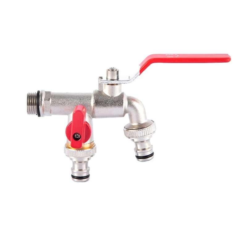Double Outlet Garden Outdoor Tap Valve Faucet 1/2 Inch / 3/4 Inch D