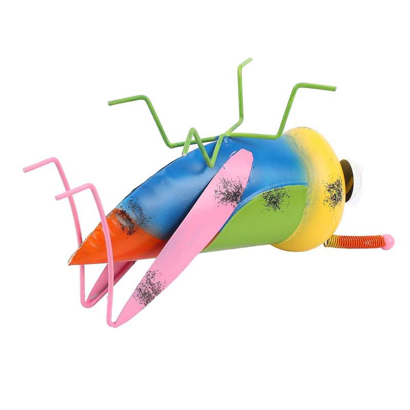 Metal Yard Art Grasshopper Statues for Patio Lawn Decorations Yellow