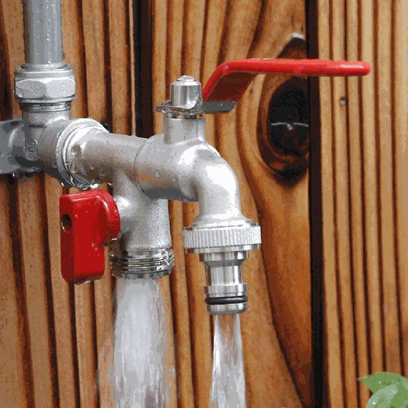 Double Outlet Garden Outdoor Tap Valve Faucet 1/2 Inch / 3/4 Inch C