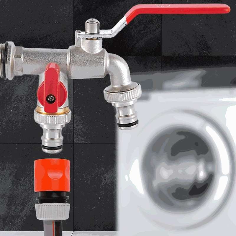 Double Outlet Garden Outdoor Tap Valve Faucet 1/2 Inch / 3/4 Inch C