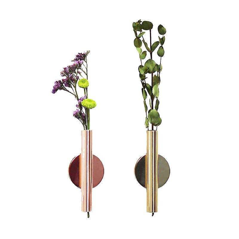 2 Pcs Wall Flower Arrangement Vase Iron Nordic Ornament Vase Decor