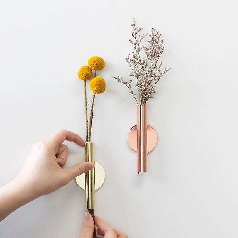 2 Pcs Wall Flower Arrangement Vase Iron Nordic Ornament Vase Decor